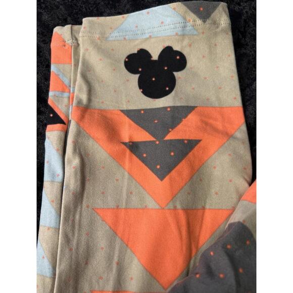 LuLaRoe Tall & Curvy TC Leggings Disney Minnie Mouse High Rise Blue Black NWOT - Picture 3 of 8